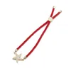 Charm-Armbänder, Zirkonia, Kristall, Messing, Ozean-Seestern-Armband, Damen, hochwertiges Meerestier, rote Kordel, Seil, geflochtener Schmuck