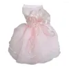 Dog Apparel Pet Princess Dress Lovely Fine Workmanship Big Bow Lace Costume Formal Clothes Daily Wear Puppy