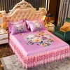 Gonna letto Rosa Romance Camera delle ragazze Biancheria da letto tessili per la casa 3 pezzi / set (1 letto 2 pezzi federa) Lenzuolo King / Queen F0602