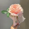 Stylo à bille en forme de fleur délicate, Rose féerique 3D, outil d'écriture Adorable et mignon, fournitures scolaires et de bureau pour amis