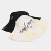 Berets Bucket Hats Women Letter Eat Beans Printed Foldable Fisherman Hat Korean Style Hip Hop Outdoor Sunscreen Fishing