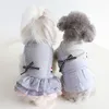 Hondenkleding Vrouwelijke Mannelijke Gestreepte Huisdierenkleding Zomerjurk Shirt Vest Kat Puppy Bruiloft Bloemenkleding voor honden Teddy