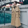 Mulheres Trench Coats Corta Vento Feminina Primavera Outono Mulheres Casaco Longo Com Alças Tempestade Cinto Solto Moda Ao Ar Livre