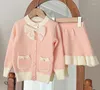 Clothing Sets Retail 2023 Baby Girls Fall Elegant Knitting Top Skirts Princess Fashion Suits 2-6T