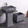 Badrumsvaskkranar tvättbassäng innergård tvättställe utomhus pelare