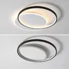 Plafonniers Simplicité moderne LED Cercle Lumière Lampe Noir Panneau Éclairage Décoration Pour Salon Chambre Étude Luminaires À La Maison