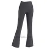 Lu-088 Groove Fitness Spor Salonu Kadın Yoga Pantolon Elastik Geniş Bacak Flare Taytlar Yüksek Bel İnce Summg