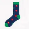 Chaussettes en coton pour femmes et hommes, personnalité, Art abstrait, produits d'automne et d'hiver, Illustration créative, imprimé de fruits