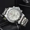 Breitling Endurance Pro Chronograph Quartz Black Dial Multifunctional Fashion Business Sports Calendar stainless steel Strap Men Watch b001