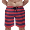 Herren-Shorts, Sommer-Brett, zweifarbig, gestreift, mit amerikanischer Flagge, Sternen und Streifen, kurze Hosen, Hawaii-Badehose, Übergröße