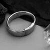 Link Bracelets Watchband Elastic Wide Bracelet For Men Stainless Steel Magnetic Clasp Korean Fashion Jewelry Punk Streetwear