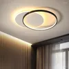 Plafonniers Simplicité moderne LED Cercle Lumière Lampe Noir Panneau Éclairage Décoration Pour Salon Chambre Étude Luminaires À La Maison