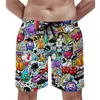 Men's Shorts Word Graffiti Board Summer Hip Hop Print Sport Beach Man Szybki suchy projekt mody Plus Size Trunks