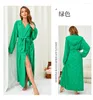 Vrouwen Nachtkleding Katoenen Badjas Jurk Met Zak Effen Kimono Robe Loungewear Vrouwen Losse Nachtjapon Met Capuchon Intieme Lingerie