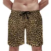 Short de bain imprimé léopard brillant pour hommes, maillot de bain hawaïen, tendance, Animal, séchage rapide, surf, pantalon court de plage, grande taille