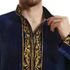 Abbigliamento etnico Uomo Moda musulmana Islamica Dubai Abiti caftano Pakistan Caftano Arabia Saudita Pleuche Abito ricamato Jubba Thobe Abaya