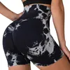 Actieve shorts Tie Dye Yoga Lady High Taille Workout Fitness Lift Bukfitness Women Gym Running Short Pants Sportswear