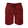 Мужские шорты с принтом зебры, спортивные шорты в черно-красную полоску, гавайские шорты, спортивные быстросохнущие пляжные шорты на заказ, подарок на день рождения