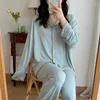 Vêtements de nuit pour femmes en soie en satin pyjamas pyjamas ensemble pijama costume femelle sommeil en deux pièces