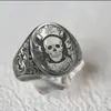 Cluster Rings Personality Men's Jewelry Vintage Silver Plated Skull Ring Motorcycle Party Cool Biker For Men Women Wedding