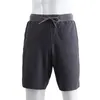 Lu-8801 Short de survêtement court sans doublure de 5 pouces avec cordon de serrage, short de yoga pour hommes, sport léger, course à pied, capris à séchage rapide, pantalon ample d'entraînement élastique réglable