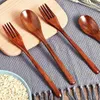 Forks 16Pcs Wooden Spoons Set Including And Japanese Utensil Reusable Handmade