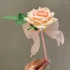 Stylo à bille en forme de fleur délicate, Rose féerique 3D, outil d'écriture Adorable et mignon, fournitures scolaires et de bureau pour amis