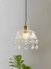 Lampes suspendues de style japonais lustre de plafond en verre éclairage lampe de lecture de chevet minimaliste moderne lumières LED cristal