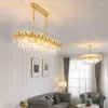 Ljuskronor lampor LED Pendant Lamp Modern Crystal Living Room Dining Art Designer Rectangle Luxury Nordic