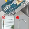 Ganchos ajustável pia dreno rack de plástico torneira clipe pendurado organizador prateleira sabão esponja prato escorredor titular banheiro cozinha armazenamento