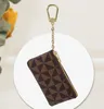 Keychains Lanyards Coin Pouches Keychains Car Key Chains Rings Holder Pu Leather Zipper Bag Black Triangle Plaid Brown Flower Pendant Design Keyrings Fashion RX6V