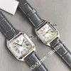 Top Quality Stylish Quartz Watch Men Women Gold Silver Dial Sapphire Glass Leather Strap Wristwatch Classic Square Design Dress Cl267R