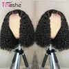 Synthetic Wigs Tinashe Glueless Curly Bob Wig Lace Front Human Hair Wigs For Women 4x4 HD Transparent Lace Closure Wig Perruque Cheveux Humain 230901