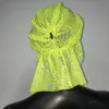 Beanie/Skull Caps Y2K Women Cap Beanies Bling Diamond Bandana Hair Band Crystal Fishnet Turban Hat Streetwear Muslim Headscarf Headwrap 230904