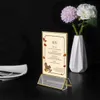 Inne imprezy imprezowe 3 rozmiar akrylowe złote ramy dwustronne menu stolika wyświetlacza stojak na numery ślubne Uchwyt 230901