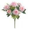 Decorative Flowers Maintenance-free Artificial Rose Bouquet 7-head Fidelity Long-lasting Wedding Decor Table Centerpiece