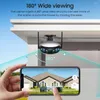 Caméra de survalance Wifi caméra de sécurité IP extérieure étanche Webcam Wi-fi externe 180 ° Angle de vue Ultra large ICSee