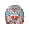 Baskarhuvhatt för män kvinnor blommor paisley etnisk mandala stickade mjukmjuka turban hip hop beanie