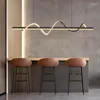 Pendant Lamps Modern LED Ceiling Chandelier For Table Dining Room Kitchen Bar Minimalist Spiral Lamp Home Lighting Black Gold Fixture