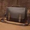 Briefcases Designer Men Briefcase Thick Cow Leather Laptop Handbag For Business Crossbody Bag Male Shoulder
