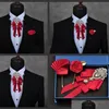 Neck Tie Set Highquality Fashion Handmade Red Diamond Bow Collar Bowtie Brooch Pocket Towel Square Gifts For Men Accessories 220819 Dr Dha9T