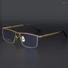 Sunglasses Frames Pure Titanium Spectacle Frame Half Men's Large Face Can Be Equipped With Nyopia Prescription Lens 910