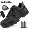 Buty oddychające trampki mężczyźni Niezniszczalne buty bezpieczeństwa mężczyźni kobiety robocze buty ze stalowym palcem ochronnym Buta Buty 230901