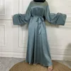 Vêtements ethniques Ramadan Musulman Mode Hijab Satin Robe Fermée Abaya Dubaï Turquie Caftans Islamiques Pour Femmes Robes Africaines Vistidos