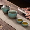 Tasses à thé ensemble de voyage chinois théière Portable en céramique Kung Fu service à café en porcelaine Gaiwan de outil de cérémonie 230901
