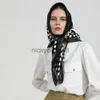 Pendant Scarves Silk Head Scarf Women Fashion Black White Polka Dot Print Hair Band Ties Hand Kerchief Foulard Femme Luxe Marque Hijab x0904