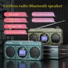 Przenośne głośniki nowe Sansui F28 Retro Radio Wireless Blueless Bluetooth Portable stereo subwoofer mini wtyczka w Walkman Clock Alarm Player Q230905
