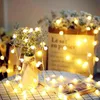 Andra evenemangsfestleveranser 10m EU Plug 6M USB BALL LED String Light Outdoor Chain Garland Fairy Lamp Home Wedding Garden Chile Decor 230901