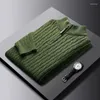 Men's Sweaters 2023 Autumn And Winter Half Zip Thick Sweater Casual Fashion Long Sleeve Polo Pullover Knit Coat