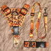 Step in Designer Dog Harness and Leashes Set Classic Letters Pattern Dog Collar Leash Safety Belt for Small Medium Large Dogs Cat 2108357